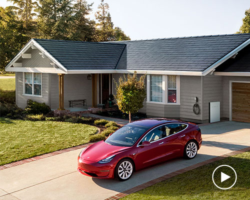 tesla's new solar roof tiles are hydrographically printed to resemble french slate