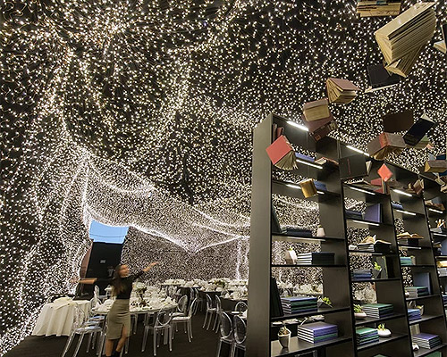 250,000 LED lights illuminate the 'interstellar' restaurant in mexico city