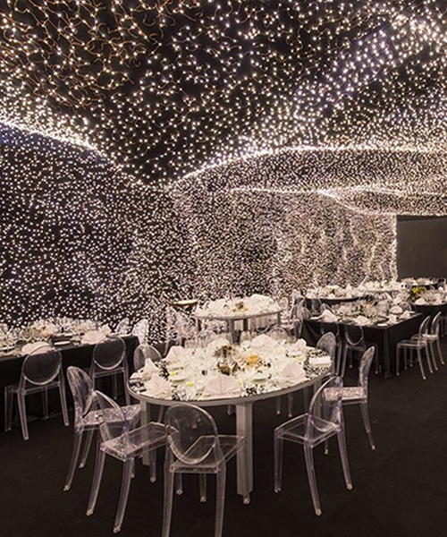 250,000 LED lights illuminate the 'interstellar' restaurant in mexico city