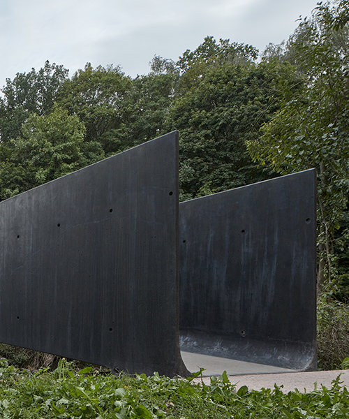 czech cemetery exhibits bridge fabricated of ultra-lightweight black concrete