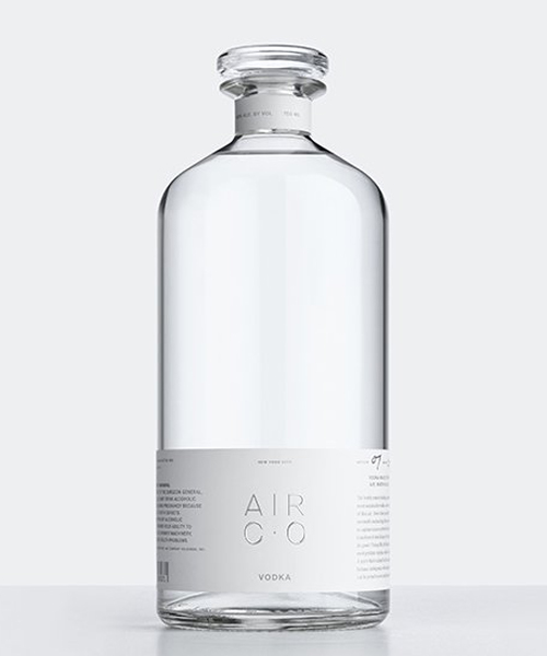 air co. vodka is a carbon-negative alcohol brand created by joe doucet x partners