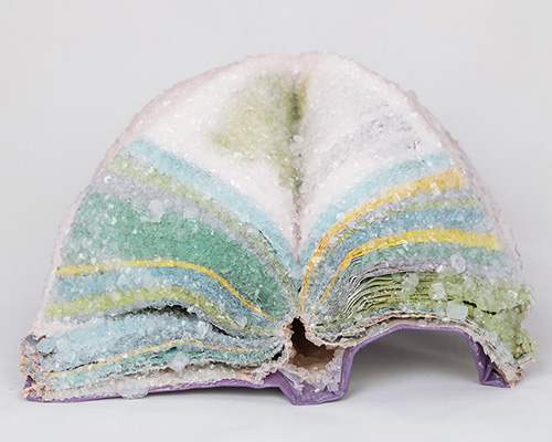 alexis arnold turns found books into crystalized 'artifacts'