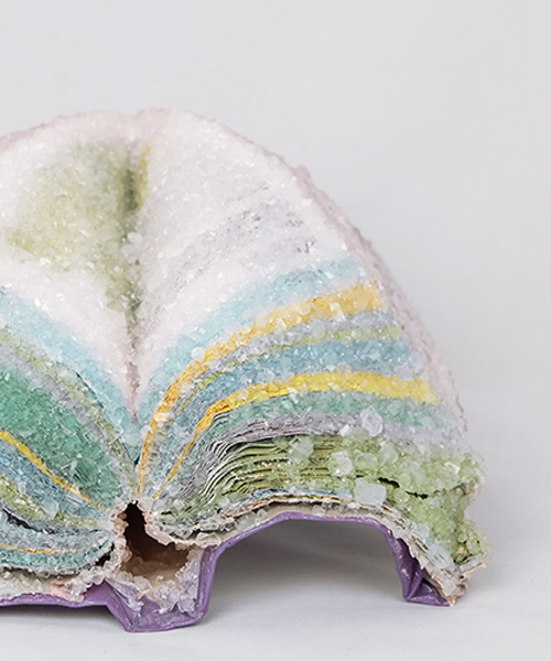 alexis arnold turns found books into crystalized 'artifacts'