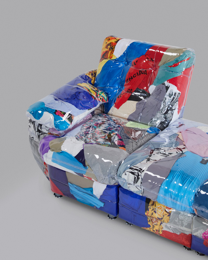 balenciaga sofa made a see-through couch and stuffed it with old clothes