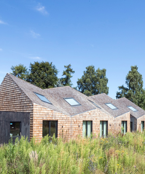 blee halligan architects extends five acre brick barn with shingle-clad B&B in the UK