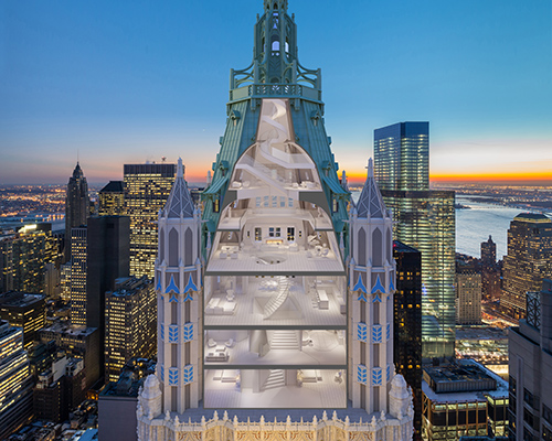 david hotson designs 'the pinnacle' to occupy iconic crown of new york's woolworth tower
