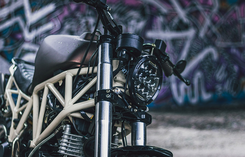 webbed subframe shapes the custom ducati 750SS by LL motorcycles
