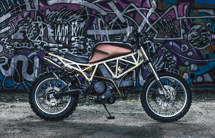 webbed subframe shapes the custom ducati 750SS by LL motorcycles