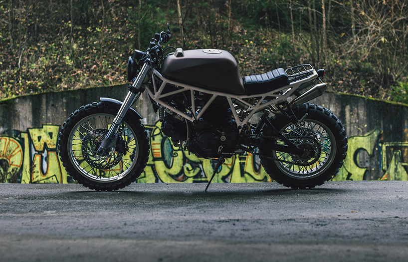 webbed subframe shapes the custom ducati 750SS by LL motorcycles