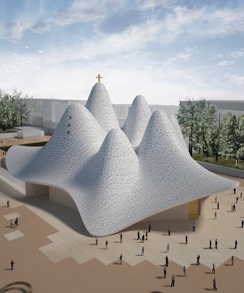 francesco lipari proposes to top locri church in southern italy with undulating roof