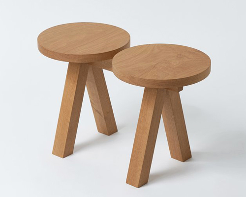 hyukjoon choi's minimalist timber bench makes reference to traditional korean houses