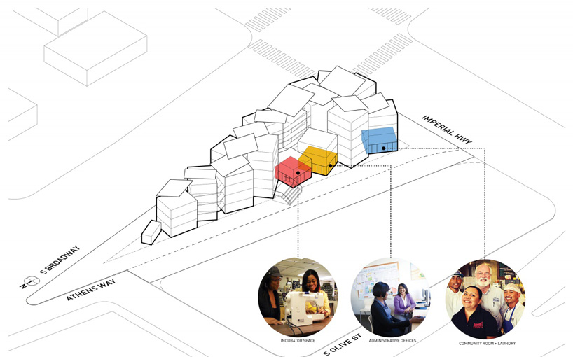 isla intersections shipping container apartments transform traffic island to house homeless in LA 