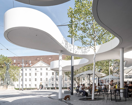 freiburg's 'pavilion on europaplatz' by j.mayer h. is a tram stop and restaurant combined