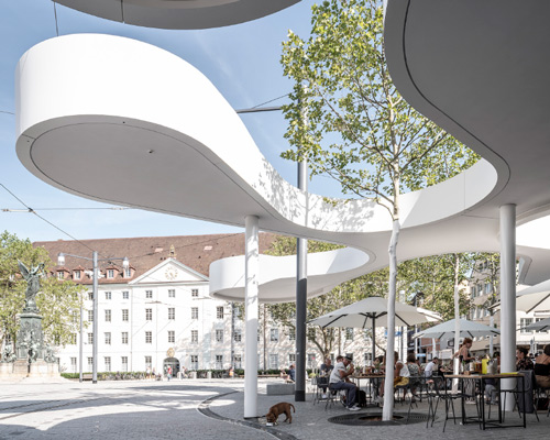 freiburg's 'pavilion on europaplatz' by j.mayer h. is a tram stop and restaurant combined