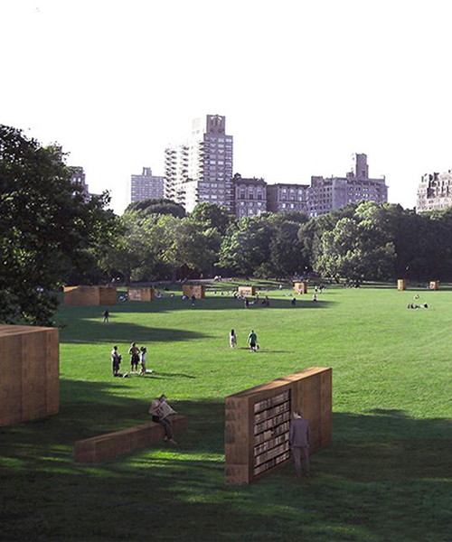 lissoni casal ribeiro envisions an open-air library in new york's central park