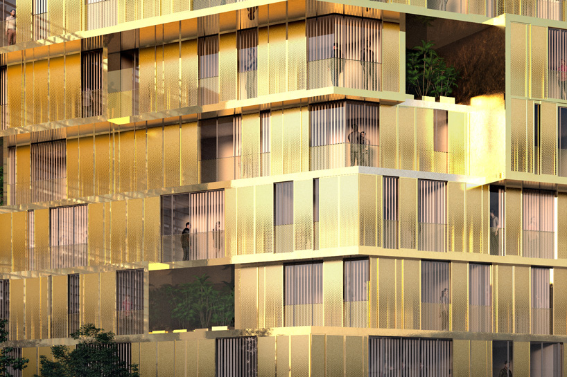 Malka Architecture Clads Student Housing In Gold To Create Egyptian House