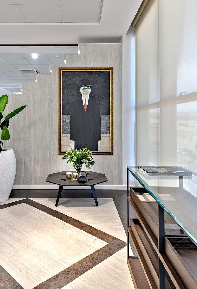 neolith's sintered stone combine art and architecture for new HQ showroom