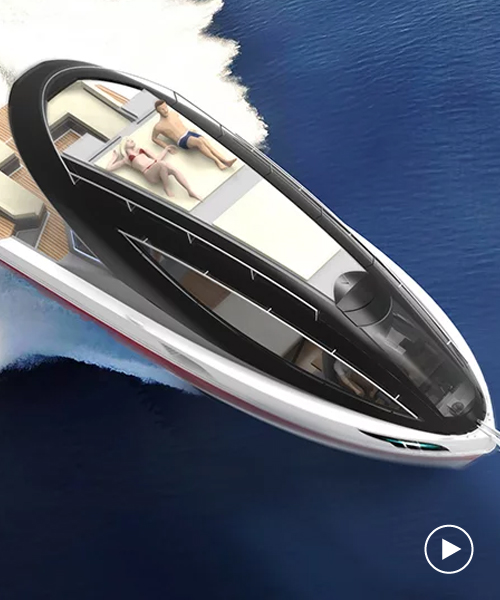 pierpaolo lazzarini designs the f33 spaziale yacht with sleek futuristic lines