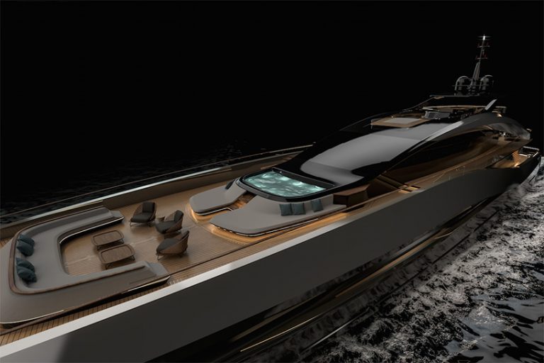 rossinavi and pininfarina design sports car-inspired super yacht