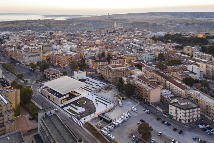 stefano boeri solar-powered train station doubles as public piazza in matera, italy