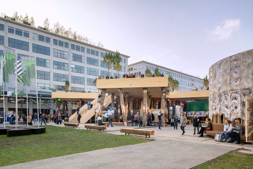 studio marco vermeulen builds against climate change with wooden biobasecamp pavilion designboom