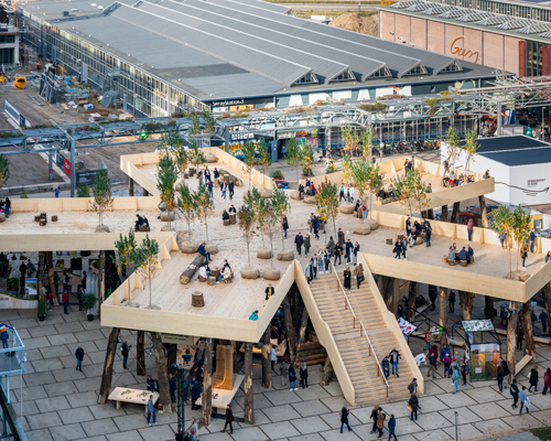 studio marco vermeulen builds against climate change with wooden biobasecamp pavilion