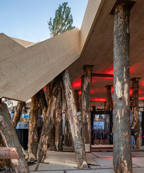 studio marco vermeulen builds against climate change with wooden biobasecamp pavilion