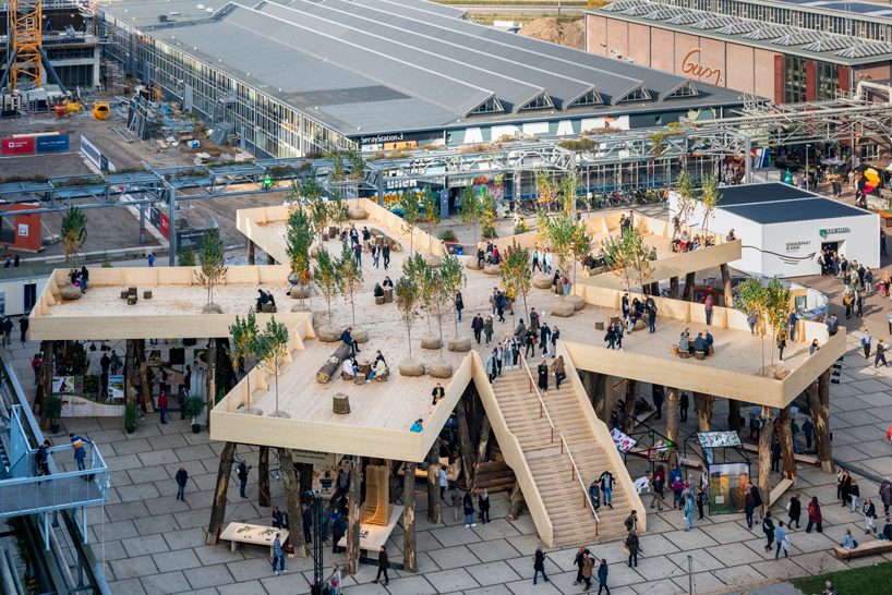 studio marco vermeulen builds against climate change with wooden biobasecamp pavilion designboom