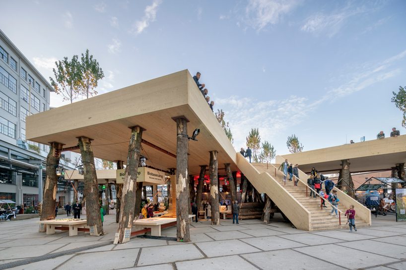 studio marco vermeulen builds against climate change with wooden biobasecamp pavilion designboom