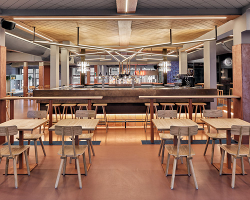 studio modijefsky designs 'foodhallen' food court in the hague as indoor urban piazza