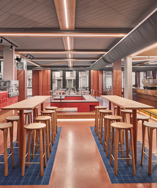 studio modijefsky designs 'foodhallen' food court in the hague as indoor urban piazza