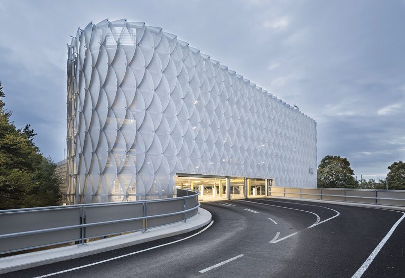 wulf architekten designs perforated metal façade for cologne’s parking garage P22A