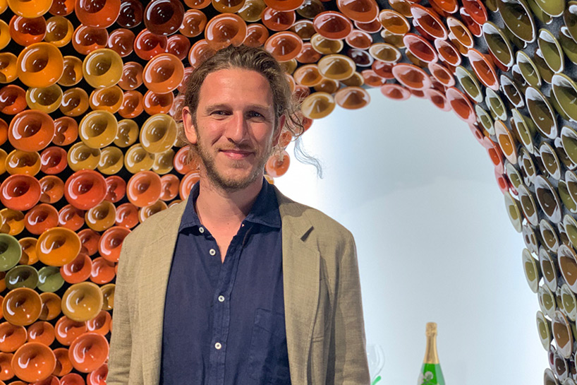 metamorphosis: andrea mancuso creates cavernous, ceramic-clad installation for perrier-jouët