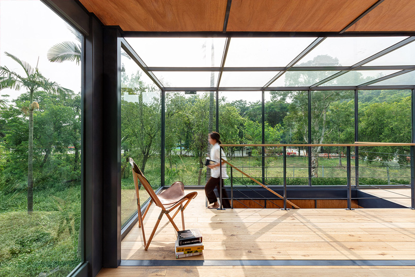 a work of substance stacks shipping containers for marketing suite in hong kong