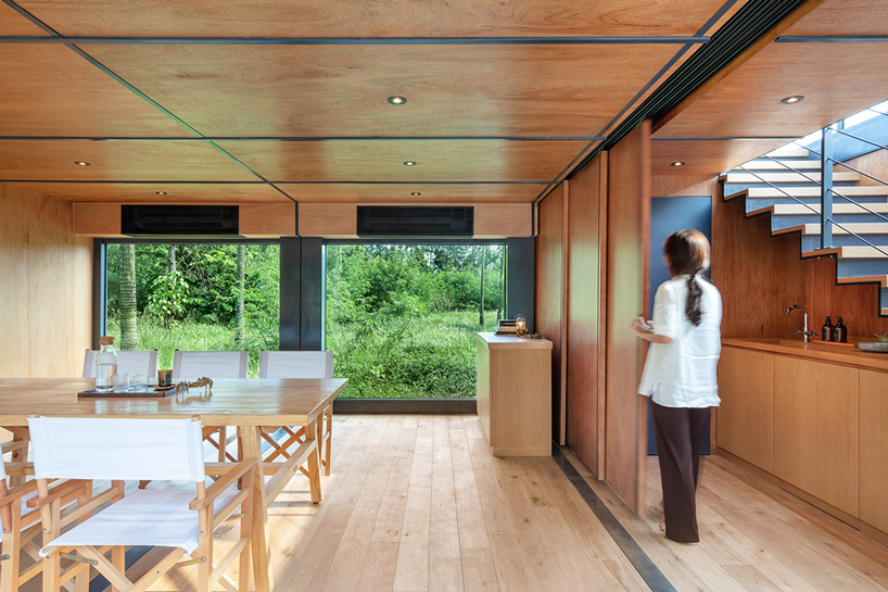 a work of substance stacks shipping containers for marketing suite in hong kong