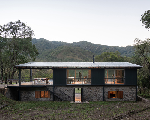 historic stone stable in argentina receives metal and glass extension, 'las caballerizas'