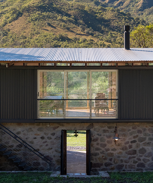 historic stone stable in argentina receives metal and glass extension, 'las caballerizas'