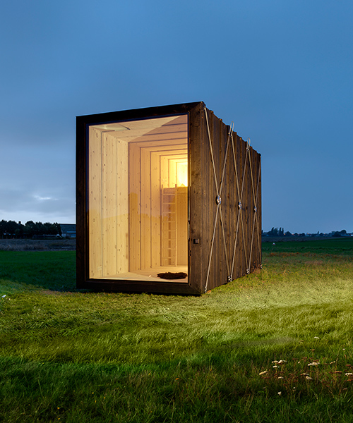 belgian studio dmvA designs minimal 'cabin Y' to be transported anywhere