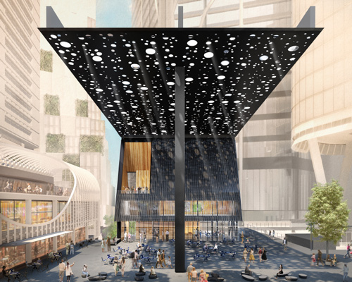 david adjaye and daniel boyd to shelter new sydney plaza with giant perforated canopy