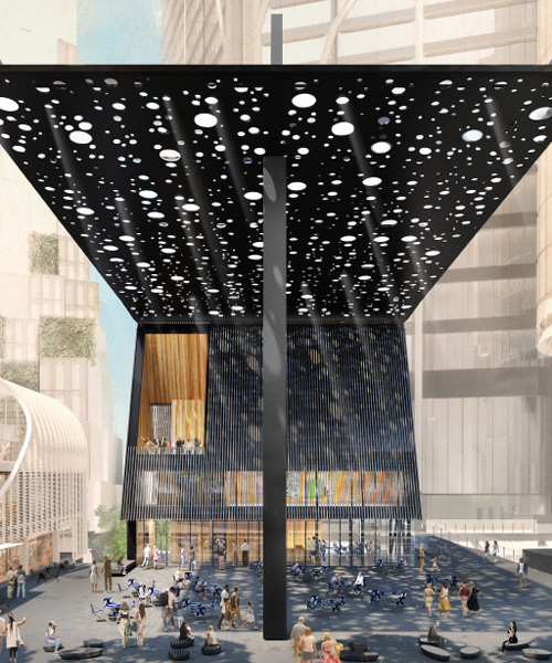 david adjaye and daniel boyd to shelter new sydney plaza with giant perforated canopy