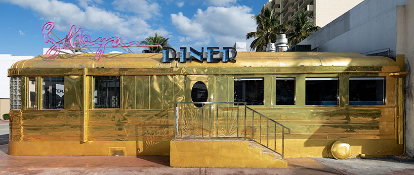 golden bottega veneta diner opens its doors during art basel miami beach