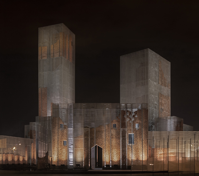 edoardo tresoldi + studio studio studio's gharfa wire mesh architectural fortress in saudi arabia