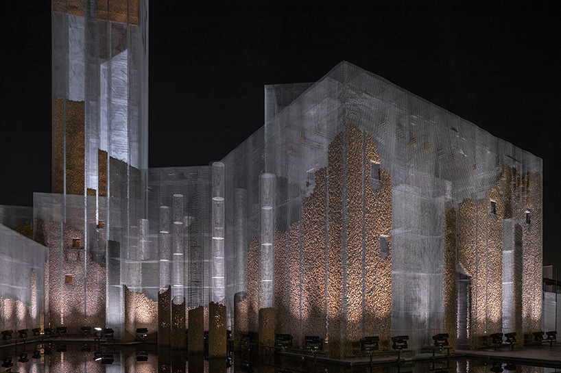 edoardo tresoldi + studio studio studio's wire mesh architectural fortress in saudi arabia