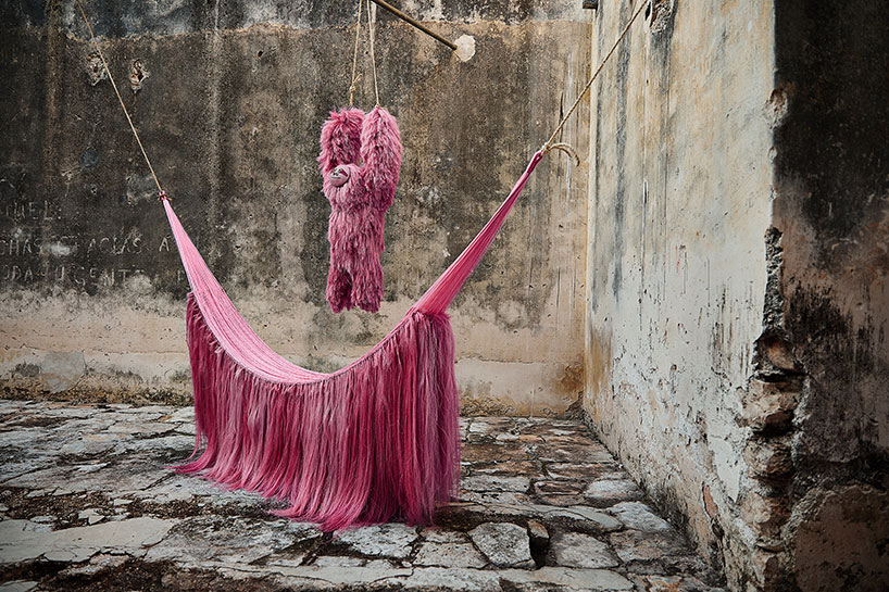 fernando laposse's naturally-dyed pink beasts at the miami design