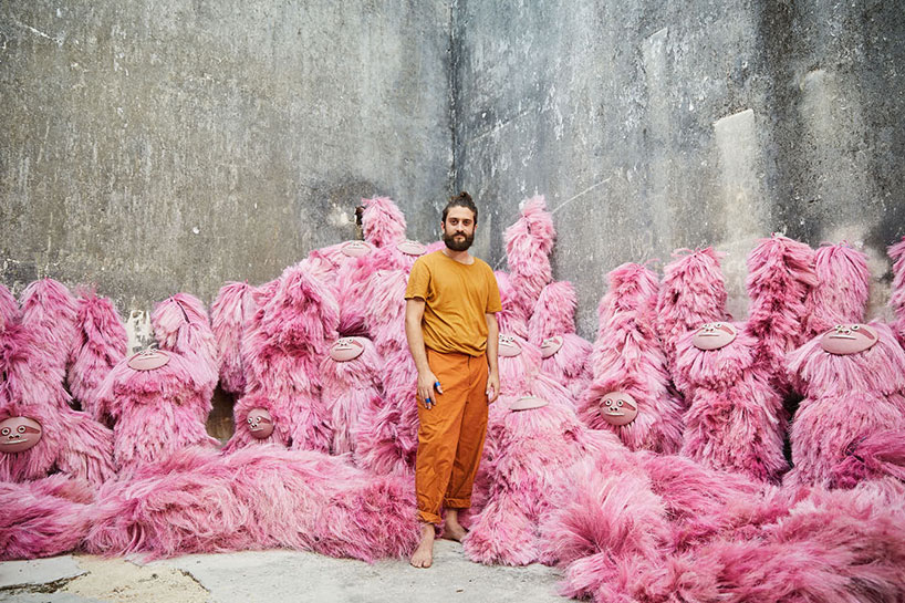 fernando laposse's naturally-dyed pink beasts at the miami design