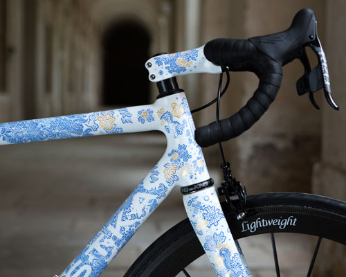 festka produces bespoke porcelain spectre bicycle with gold accents