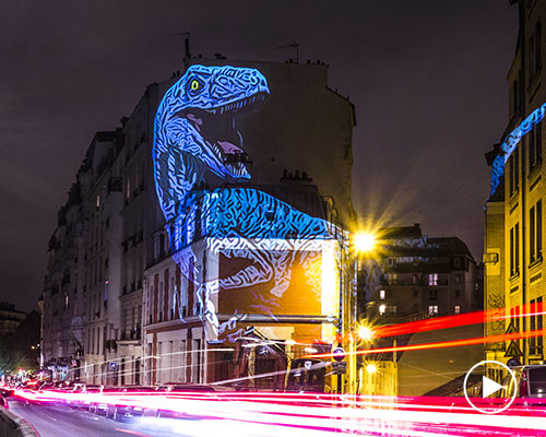 giant holographic dinosaurs take over paris streets for julien nonnon's 'prehistoric safari'