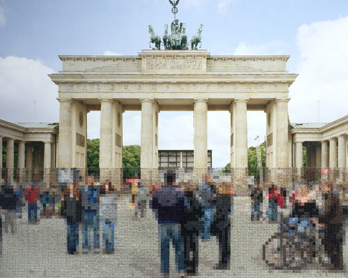 hand-stitched photographs mimic the berlin wall divide 30 years after its fall