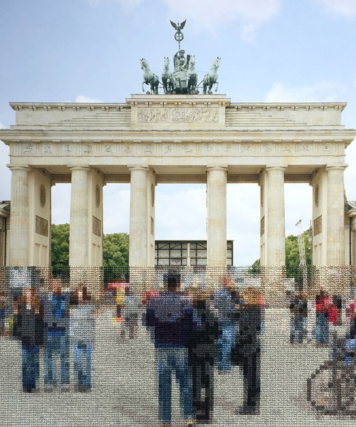 hand-stitched photographs mimic the berlin wall divide 30 years after its fall