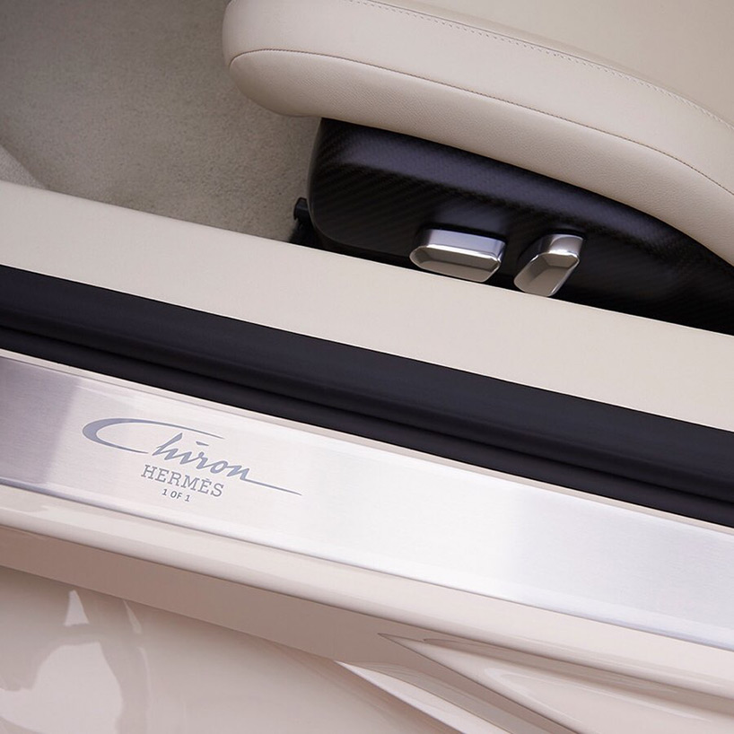 Hermès x bugatti collaborate to create custom, cream-colored chiron